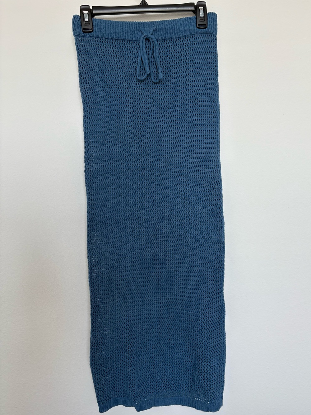 Forever 21 Blue Knit Drawstring Maxi Skirt Coverup